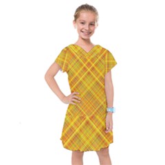 Orange Madras Plaid Kids  Drop Waist Dress by SpinnyChairDesigns