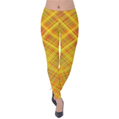 Orange Madras Plaid Velvet Leggings