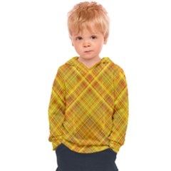 Orange Madras Plaid Kids  Overhead Hoodie by SpinnyChairDesigns