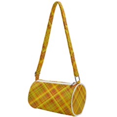 Orange Madras Plaid Mini Cylinder Bag by SpinnyChairDesigns