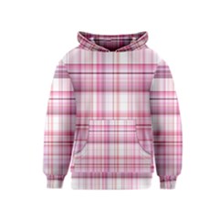 Pink Madras Plaid Kids  Pullover Hoodie by SpinnyChairDesigns