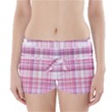 Pink Madras Plaid Boyleg Bikini Wrap Bottoms View1