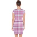 Pink Madras Plaid Capsleeve Drawstring Dress  View2