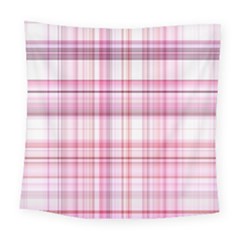 Pink Madras Plaid Square Tapestry (large) by SpinnyChairDesigns