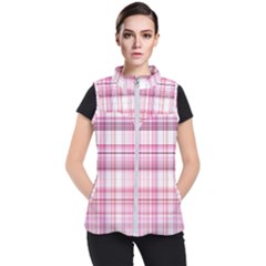 Pink Madras Plaid Women s Puffer Vest by SpinnyChairDesigns