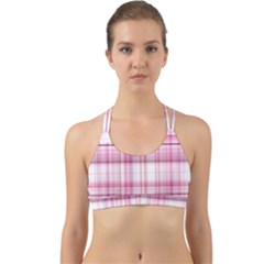 Pink Madras Plaid Back Web Sports Bra by SpinnyChairDesigns