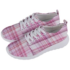 Pink Madras Plaid Men s Lightweight Sports Shoes by SpinnyChairDesigns