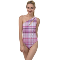 Pink Madras Plaid To One Side Swimsuit by SpinnyChairDesigns