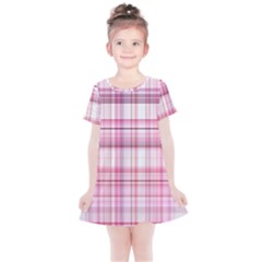 Pink Madras Plaid Kids  Simple Cotton Dress by SpinnyChairDesigns