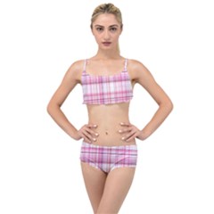 Pink Madras Plaid Layered Top Bikini Set by SpinnyChairDesigns