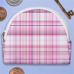 Pink Madras Plaid Horseshoe Style Canvas Pouch by SpinnyChairDesigns