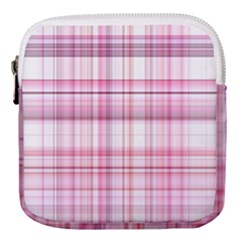 Pink Madras Plaid Mini Square Pouch by SpinnyChairDesigns