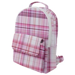 Pink Madras Plaid Flap Pocket Backpack (small) by SpinnyChairDesigns