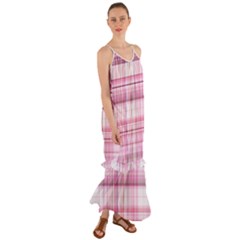 Pink Madras Plaid Cami Maxi Ruffle Chiffon Dress by SpinnyChairDesigns