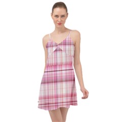 Pink Madras Plaid Summer Time Chiffon Dress by SpinnyChairDesigns