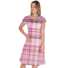 Pink Madras Plaid Classic Short Sleeve Dress by SpinnyChairDesigns