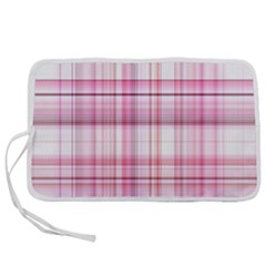 Pink Madras Plaid Pen Storage Case (l) by SpinnyChairDesigns