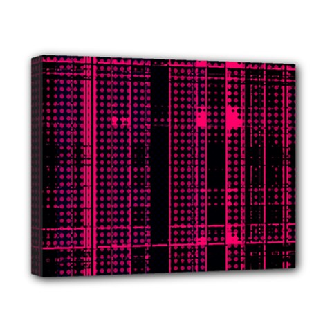 Pink Black Punk Plaid Canvas 10  X 8  (stretched) by SpinnyChairDesigns