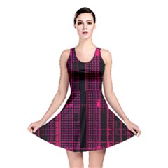 Pink Black Punk Plaid Reversible Skater Dress by SpinnyChairDesigns