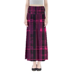 Pink Black Punk Plaid Full Length Maxi Skirt by SpinnyChairDesigns