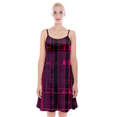 Pink Black Punk Plaid Spaghetti Strap Velvet Dress by SpinnyChairDesigns