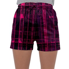 Pink Black Punk Plaid Sleepwear Shorts by SpinnyChairDesigns