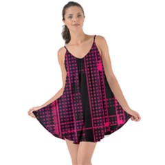 Pink Black Punk Plaid Love The Sun Cover Up by SpinnyChairDesigns