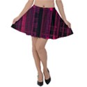 Pink Black Punk Plaid Velvet Skater Skirt View1