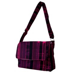 Pink Black Punk Plaid Full Print Messenger Bag (s) by SpinnyChairDesigns