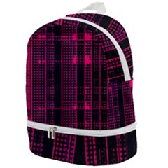 Pink Black Punk Plaid Zip Bottom Backpack by SpinnyChairDesigns