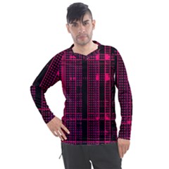 Pink Black Punk Plaid Men s Pique Long Sleeve Tee