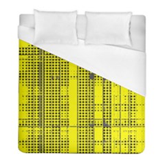 Black Yellow Punk Plaid Duvet Cover (full/ Double Size) by SpinnyChairDesigns