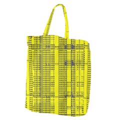 Black Yellow Punk Plaid Giant Grocery Tote by SpinnyChairDesigns