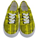 Black Yellow Punk Plaid Kids  Classic Low Top Sneakers View1