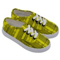 Black Yellow Punk Plaid Kids  Classic Low Top Sneakers View3