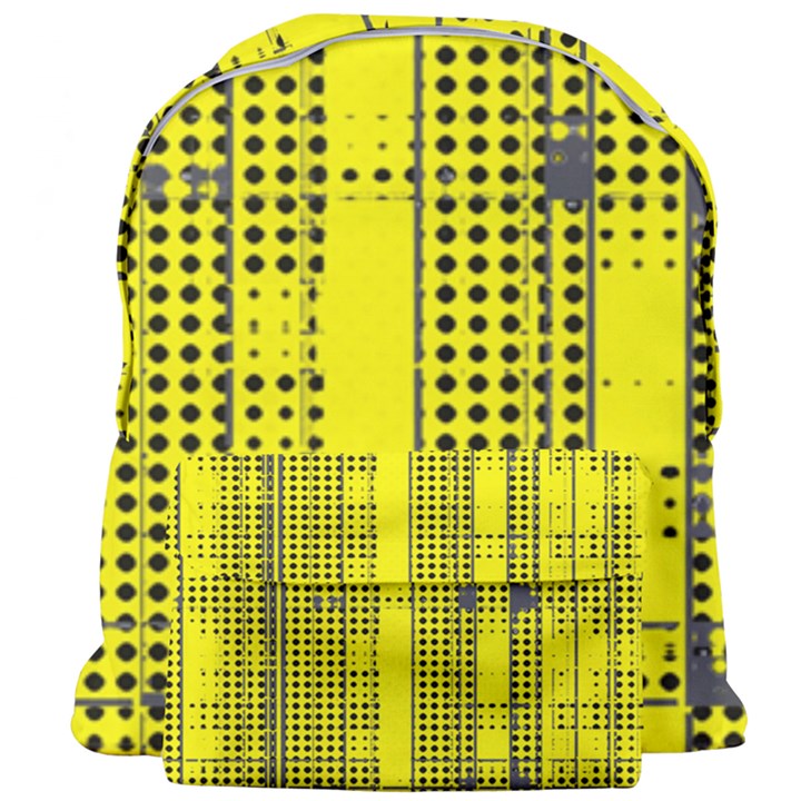 Black Yellow Punk Plaid Giant Full Print Backpack