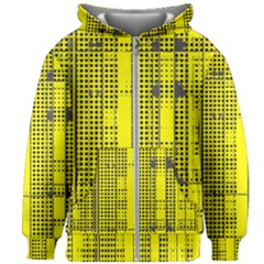 Black Yellow Punk Plaid Kids  Zipper Hoodie Without Drawstring