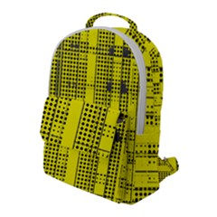 Black Yellow Punk Plaid Flap Pocket Backpack (large) by SpinnyChairDesigns