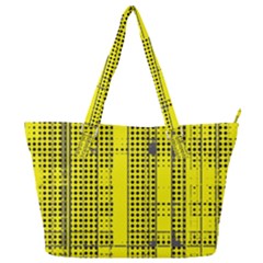 Black Yellow Punk Plaid Full Print Shoulder Bag by SpinnyChairDesigns