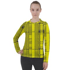 Black Yellow Punk Plaid Women s Pique Long Sleeve Tee