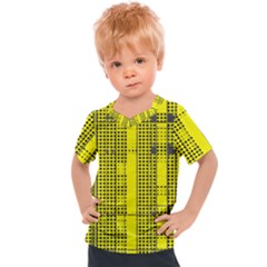 Black Yellow Punk Plaid Kids  Sports Tee