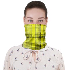 Black Yellow Punk Plaid Face Covering Bandana (adult) by SpinnyChairDesigns