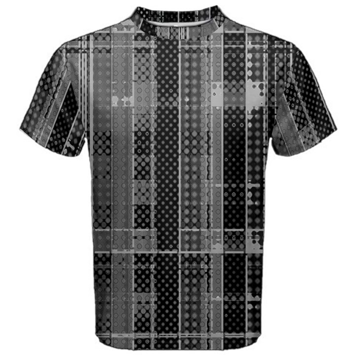 Black Punk Plaid Men s Cotton Tee