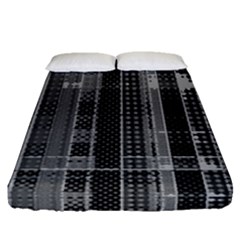 Black Punk Plaid Fitted Sheet (queen Size) by SpinnyChairDesigns