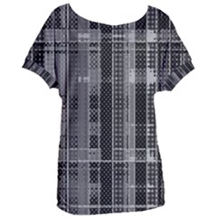 Black Punk Plaid Women s Oversized Tee by SpinnyChairDesigns