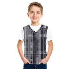 Black Punk Plaid Kids  Sportswear by SpinnyChairDesigns