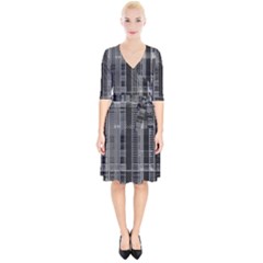 Black Punk Plaid Wrap Up Cocktail Dress by SpinnyChairDesigns