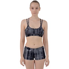 Black Punk Plaid Perfect Fit Gym Set by SpinnyChairDesigns