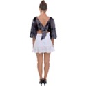 Black Punk Plaid Tie Back Butterfly Sleeve Chiffon Top View2