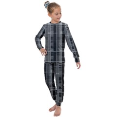 Black Punk Plaid Kids  Long Sleeve Set 